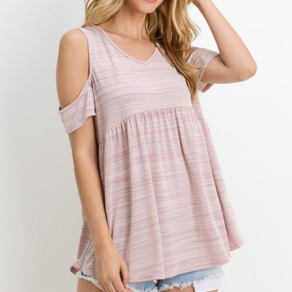 Mauve Cut Out Baby Doll Top - Picture 1 of 6